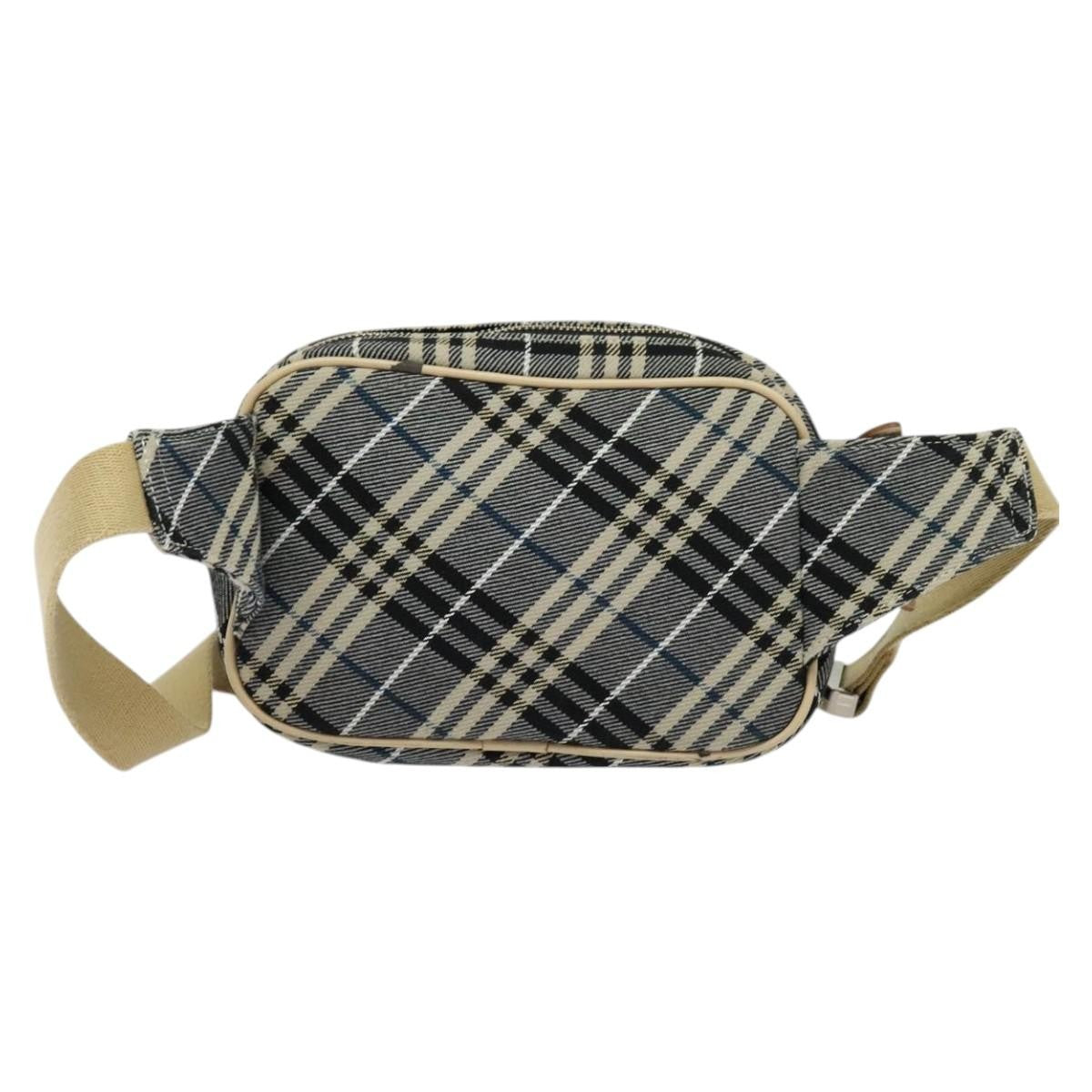 Burberry Waist Bag Vintage Check Canvas Blue Canvas Shoulder Bag Bag (Pre-Owned)