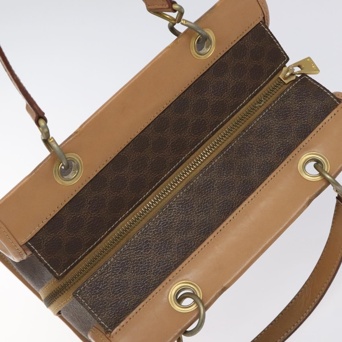 Celine Vintage Macadam Handbag Canvas And Leather Brown Canvas Handbag (Pre-Owned)