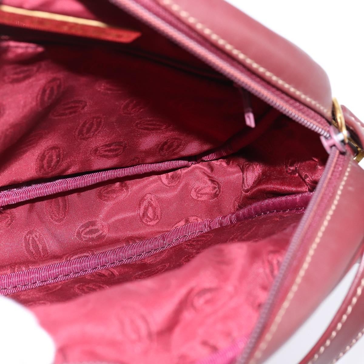 Cartier Must De Cartier Shoulder Bag Leather Burgundy Leather Shoulder Bag Bag (Pre-Owned)