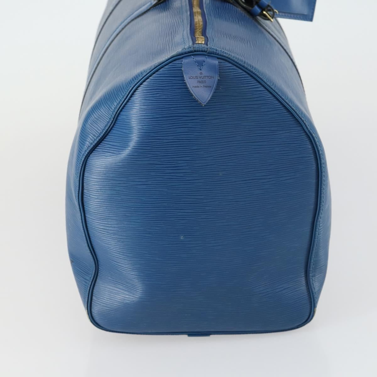 Louis Vuitton Keepall Bag Epi Leather Blue Leather Travel Bag Bag (Pre-Owned)