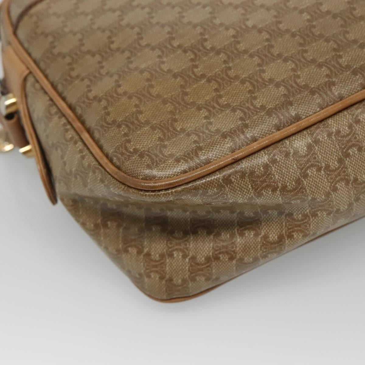 Celine Vintage Macadam Shoulder Bag Canvas And Leather Beige Canvas Shoulder Bag Bag (Pre-Owned)