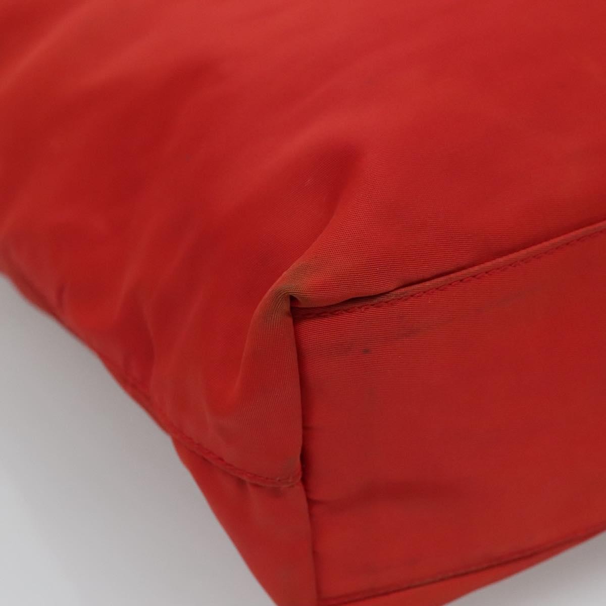 Prada Vintage Zip Tote Tessuto Red Nylon Tote Bag Bag (Pre-Owned)