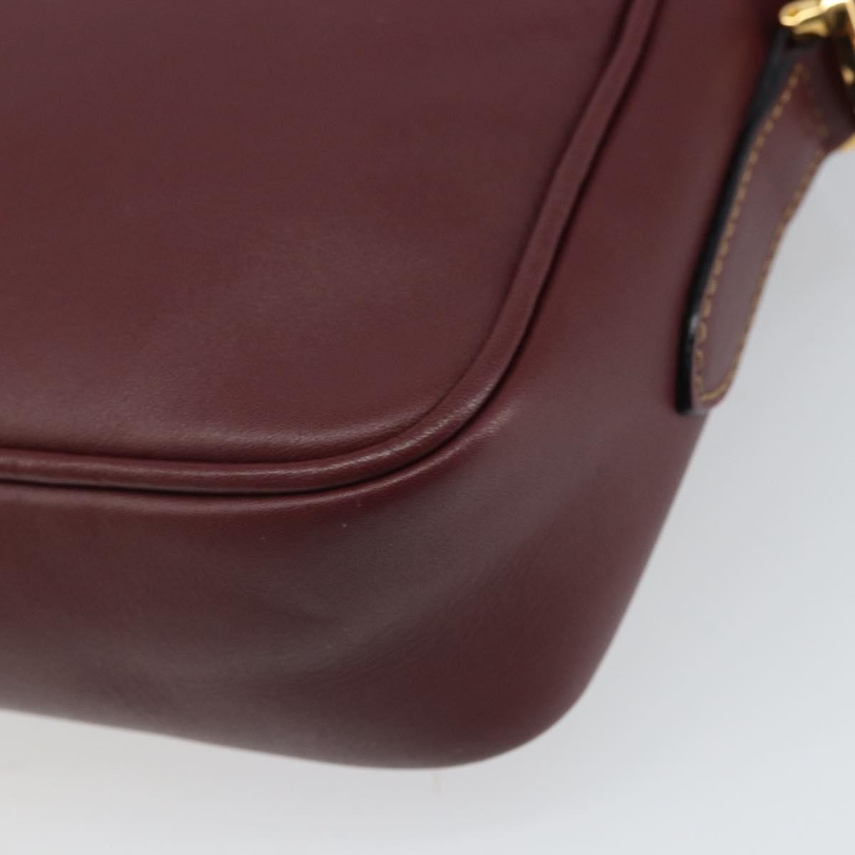 Cartier Must De Cartier Shoulder Bag Leather Burgundy Leather Shoulder Bag Bag (Pre-Owned)