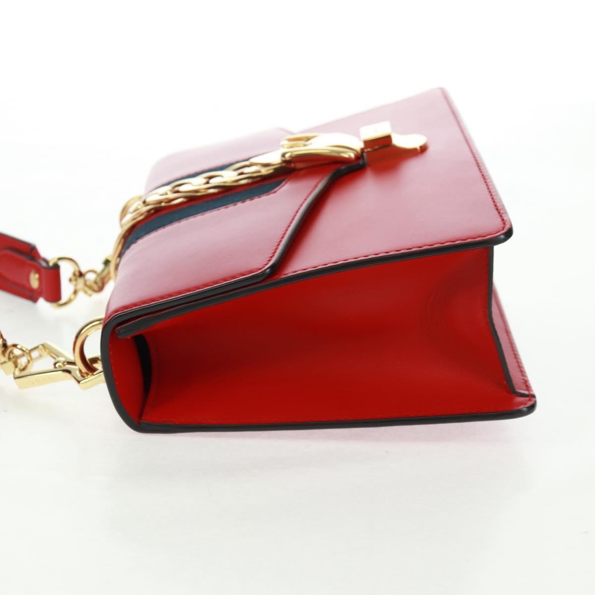 Gucci Sylvie Shoulder Bag Leather Red Leather Shoulder Bag Bag (Pre-Owned)