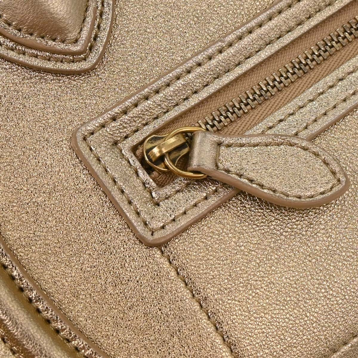 Celine Luggage Bag Smooth Leather Gold Leather Tote Bag Bag (Pre-Owned)