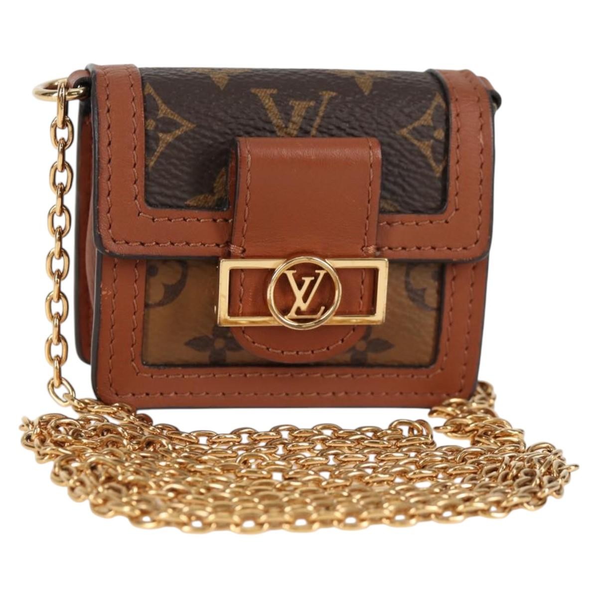 Louis Vuitton Dauphine Chain Wallet Reverse Monogram Canvas Brown Canvas Bag (Pre-Owned)