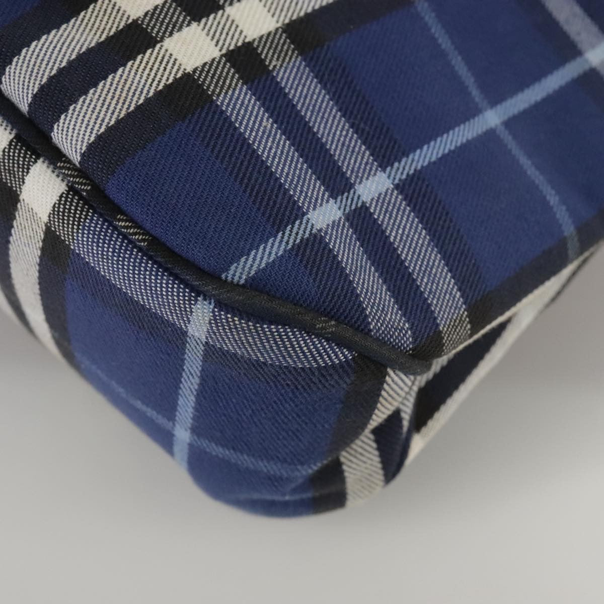 Burberry Nova Check Tote Canvas Check Pattern Blue Canvas Tote Bag Bag (Pre-Owned)
