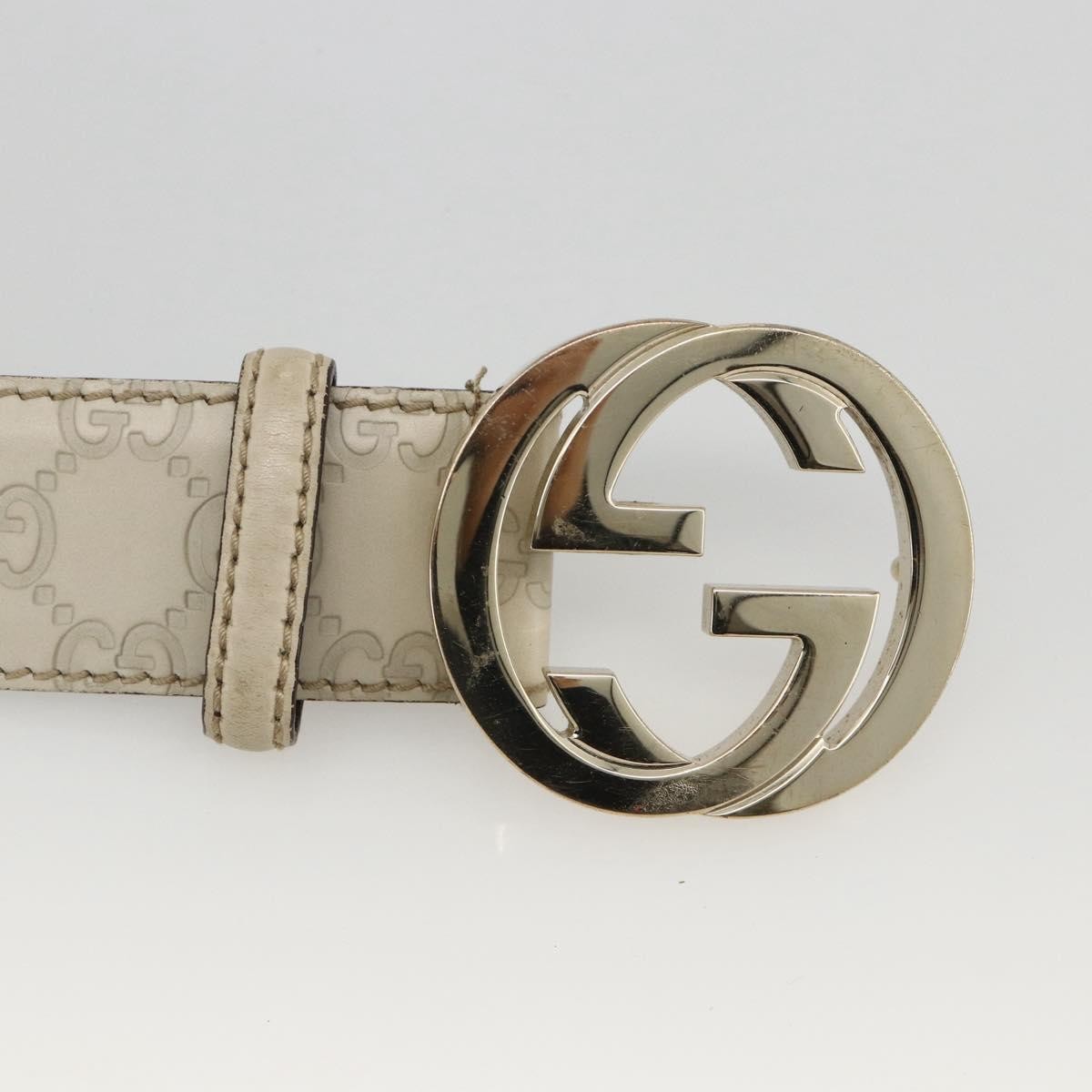Gucci Vintage Interlocking G Reversible Belt Leather White Leather Belts Accessory (Pre-Owned)