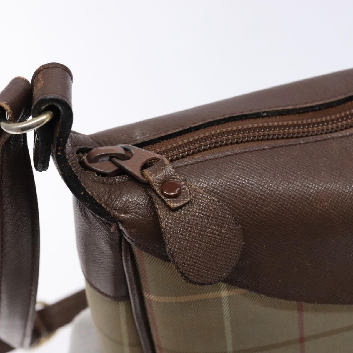 Burberry Nova Check Shoulder Bag Canvas Beige Canvas Shoulder Bag Bag (Pre-Owned)