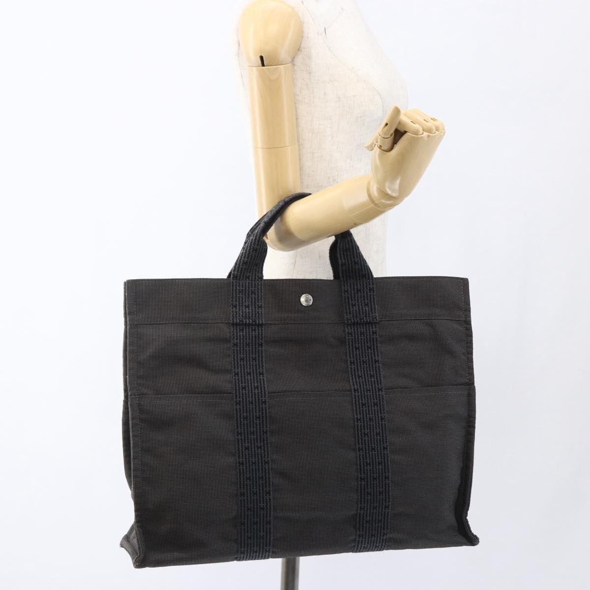 Hermes Fourre-Tout Herline Canvas Gray Canvas Tote Bag Bag (Pre-Owned)
