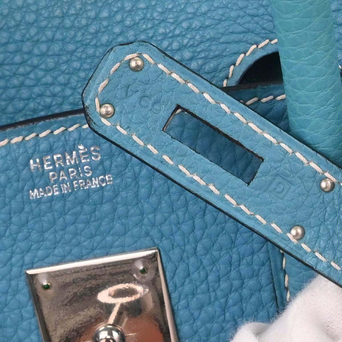 Hermes Touch Birkin Bag Blue Togo With Blue Matte Alligator And Gold Hardware Blue Leather Handbag (Pre-Owned)