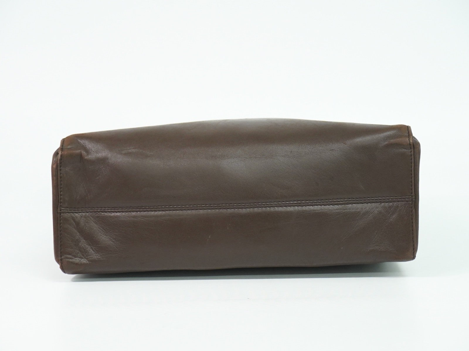 Loewe Vintage Anagram Handbag Leather Brown Leather Handbag (Pre-Owned)