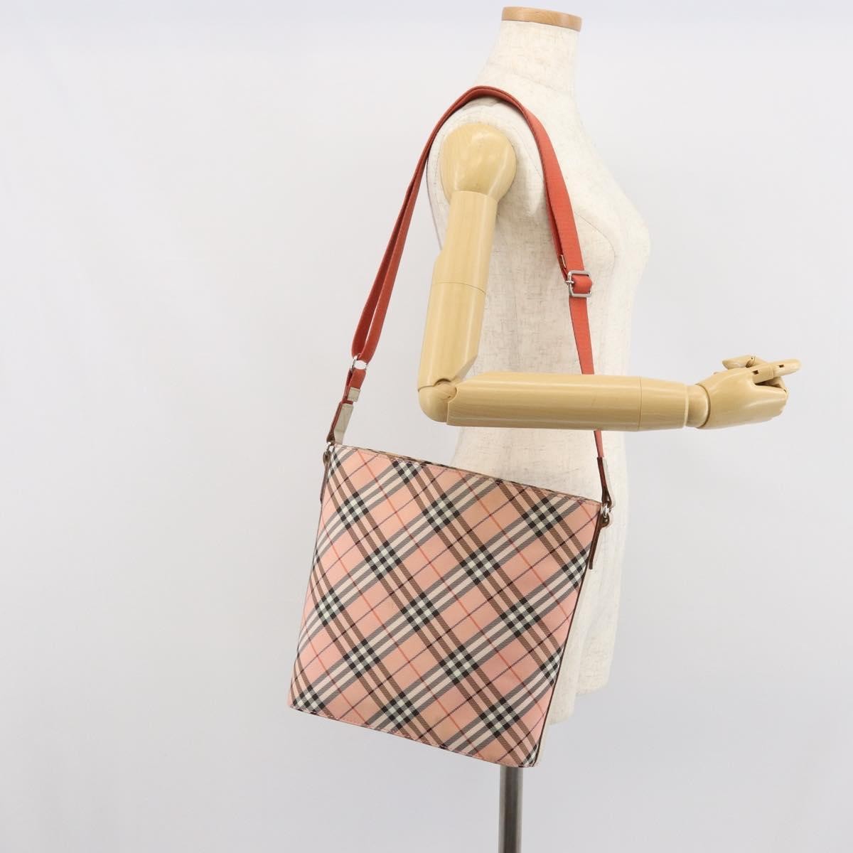 Burberry Nova Check Shoulder Bag Canvas Pink Canvas Shoulder Bag Bag (Pre-Owned)