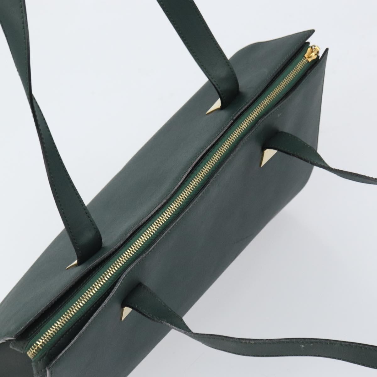 Celine Tote Bag Leather Green Leather Tote Bag Bag (Pre-Owned)