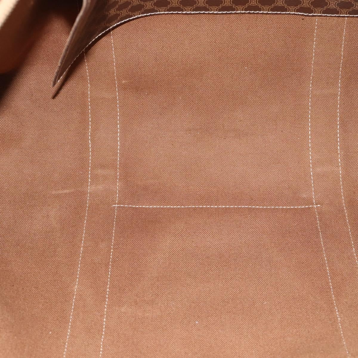 Celine Vintage Macadam Shopper Tote Coated Canvas Brown Canvas Tote Bag Bag (Pre-Owned)