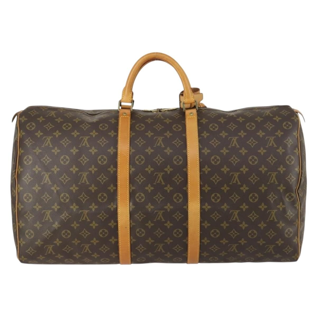 Louis Vuitton Keepall Bag Monogram Canvas Brown Canvas Travel Bag Bag (Pre-Owned)