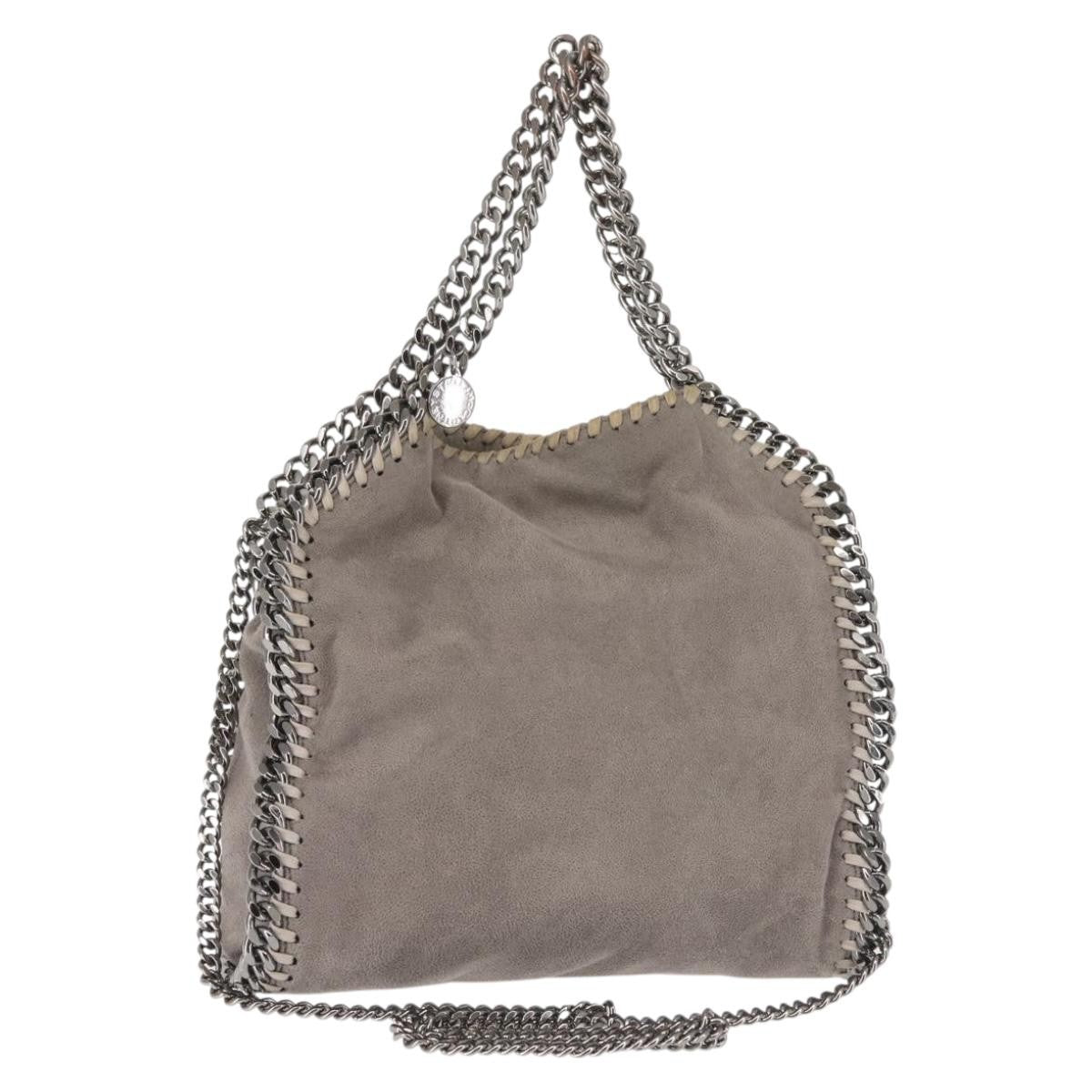 Stella Mccartney Falabella Fold Over Crossbody Bag Suede Gray Synthetic Shoulder Bag Bag (Pre-Owned)