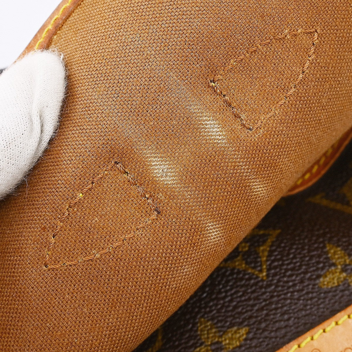 Louis Vuitton Saumur Handbag Monogram Canvas Brown Canvas Shoulder Bag Bag (Pre-Owned)