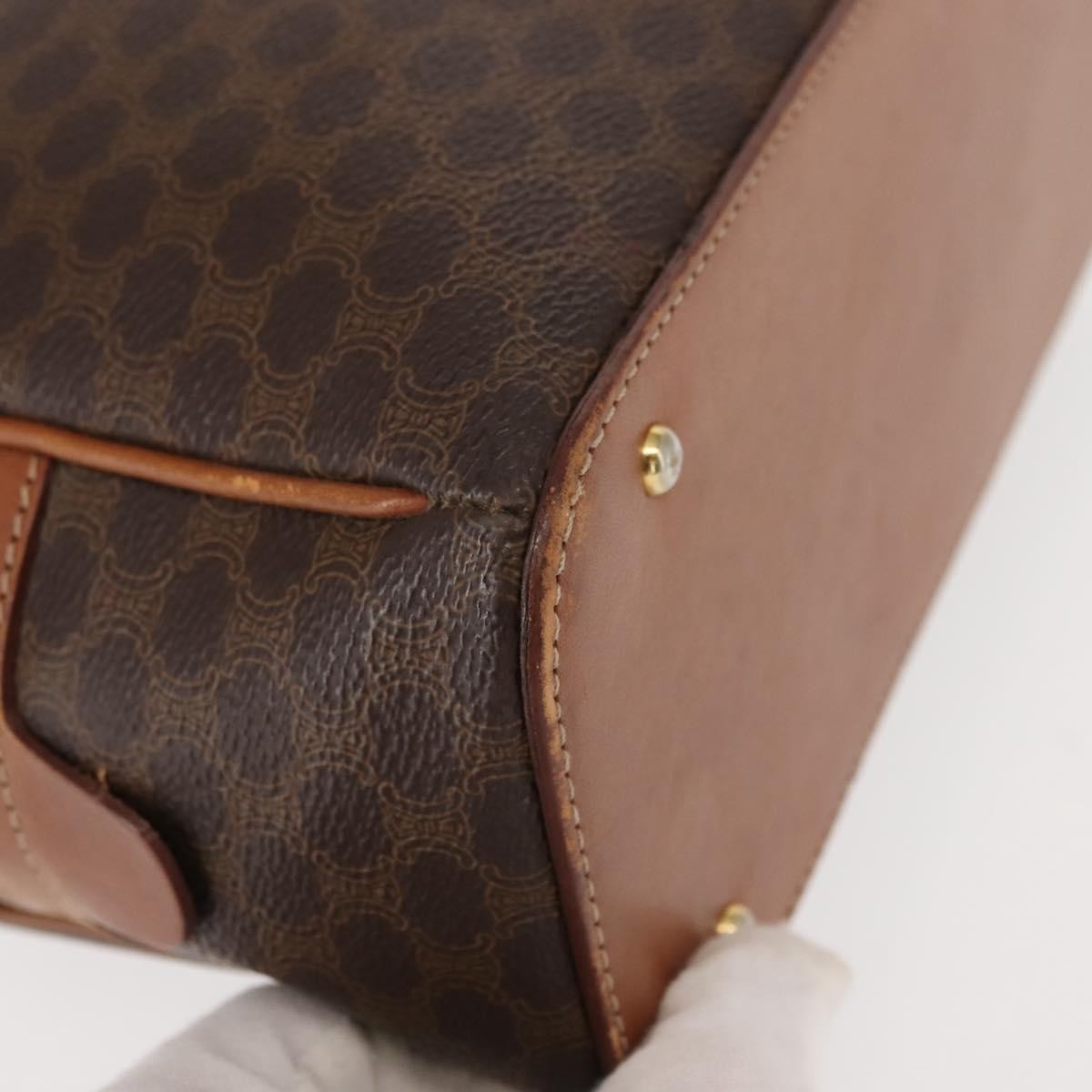 Celine Vintage Macadam Handbag Canvas And Leather Brown Canvas Handbag (Pre-Owned)