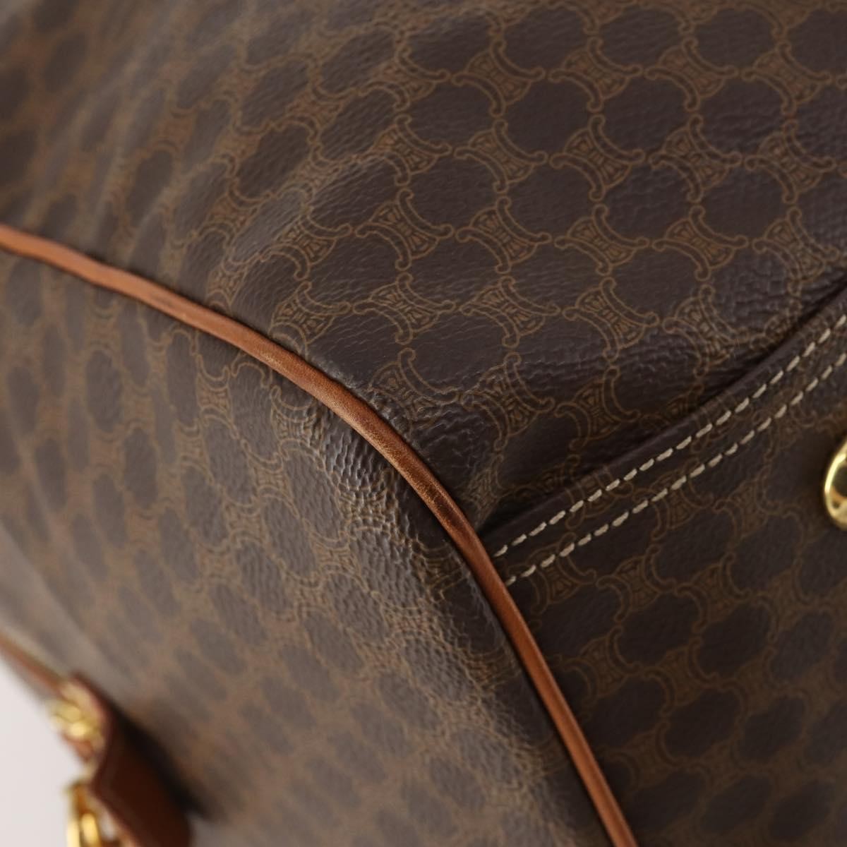 Celine Vintage Duffle Bag Canvas And Leather Brown Canvas Travel Bag Bag (Pre-Owned)