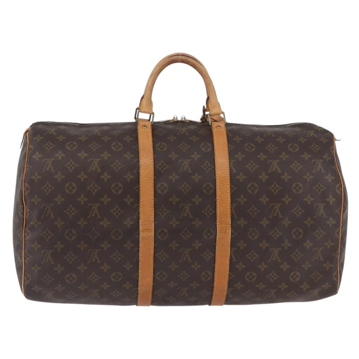 Louis Vuitton Keepall Bag Monogram Canvas Brown Canvas Travel Bag Bag (Pre-Owned)