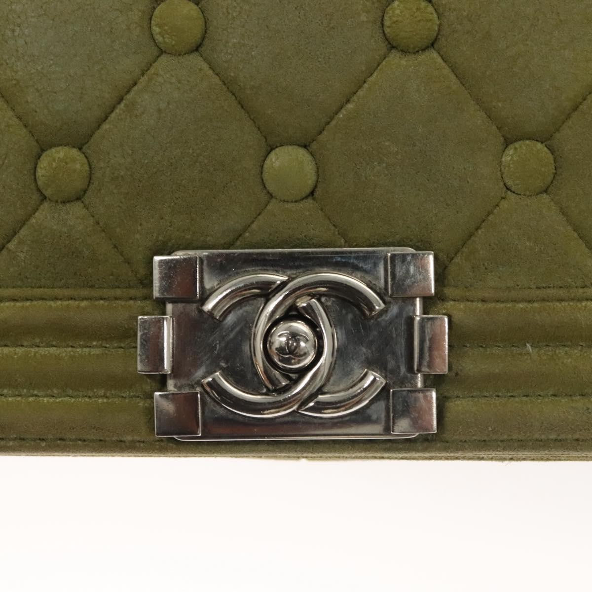 Chanel Celtic Boy Flap Bag Suede Green Suede Shoulder Bag Bag (Pre-Owned)