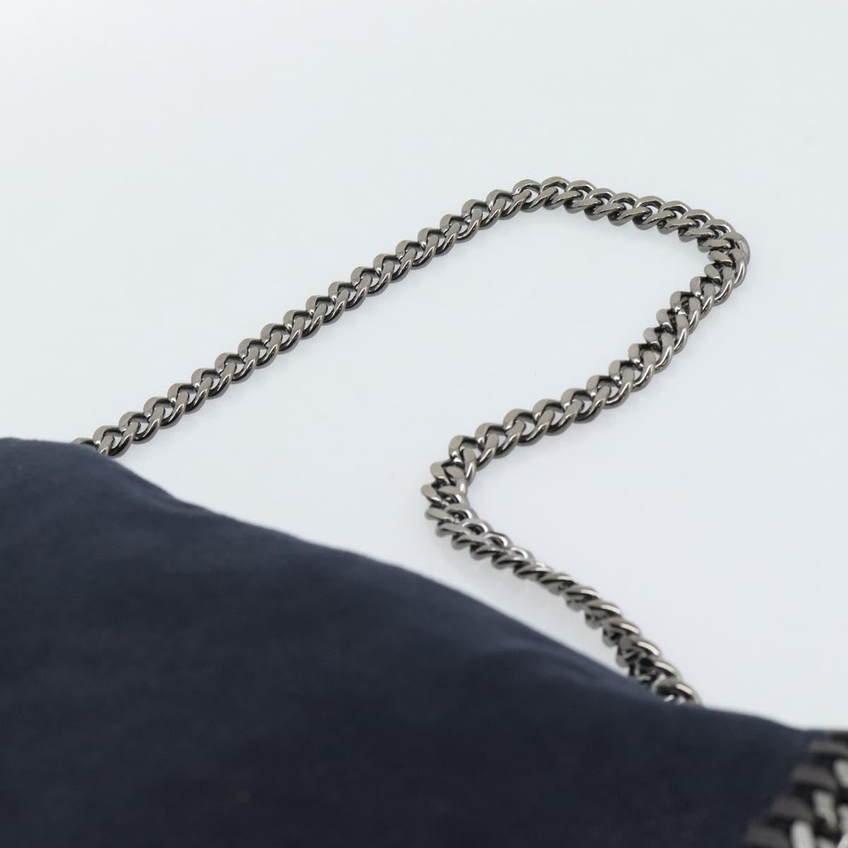 Stella Mccartney Falabella Fold Over Flap Crossbody Bag Shaggy Deer Navy Synthetic Shoulder Bag Bag (Pre-Owned)