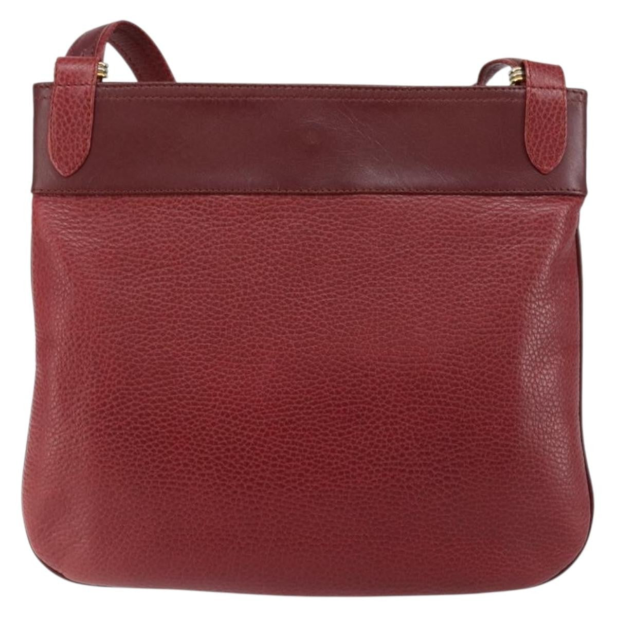 Cartier Must De Cartier Shoulder Bag Leather Burgundy Leather Shoulder Bag Bag (Pre-Owned)