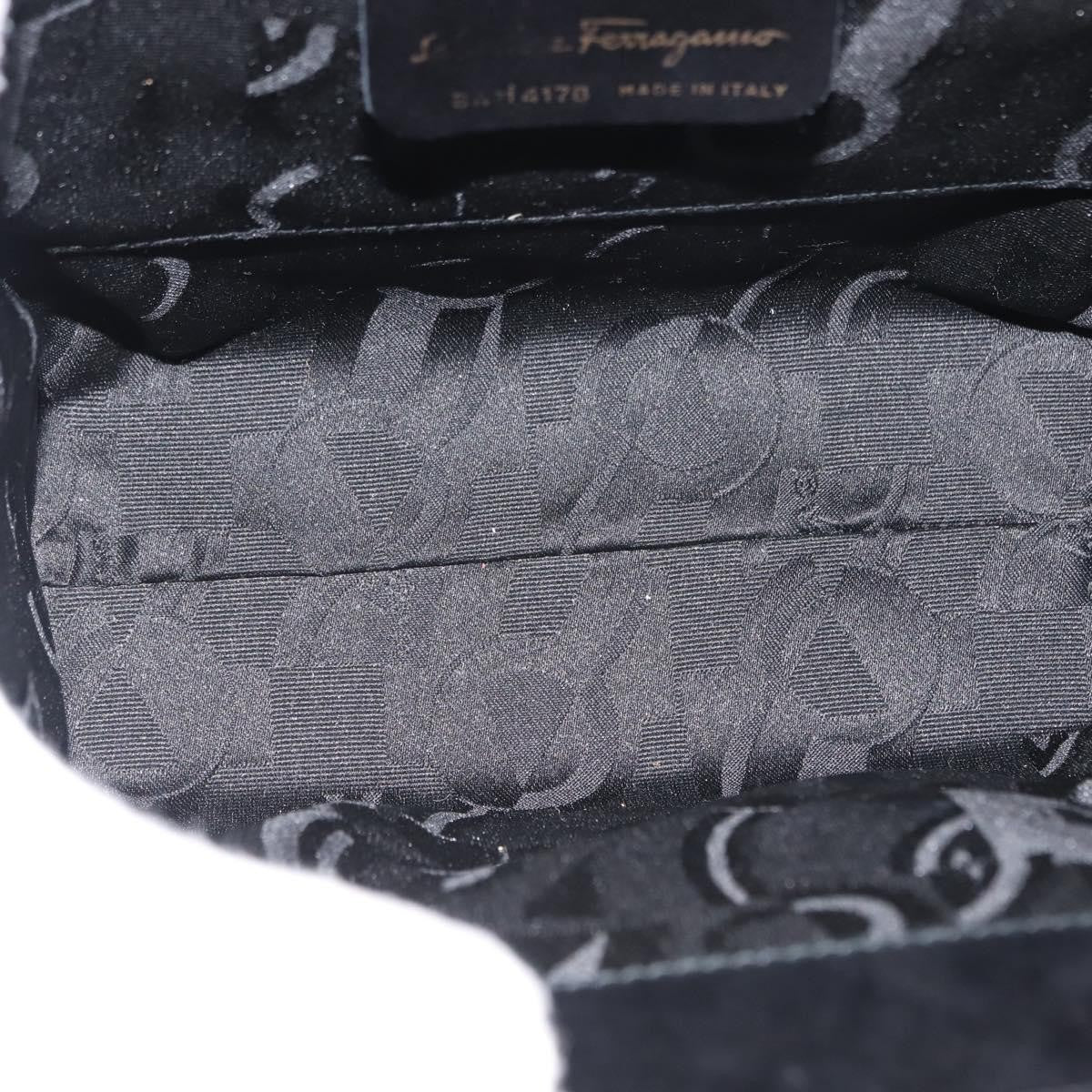 Salvatore Ferragamo Vala Handbag Leather Black Leather Handbag (Pre-Owned)