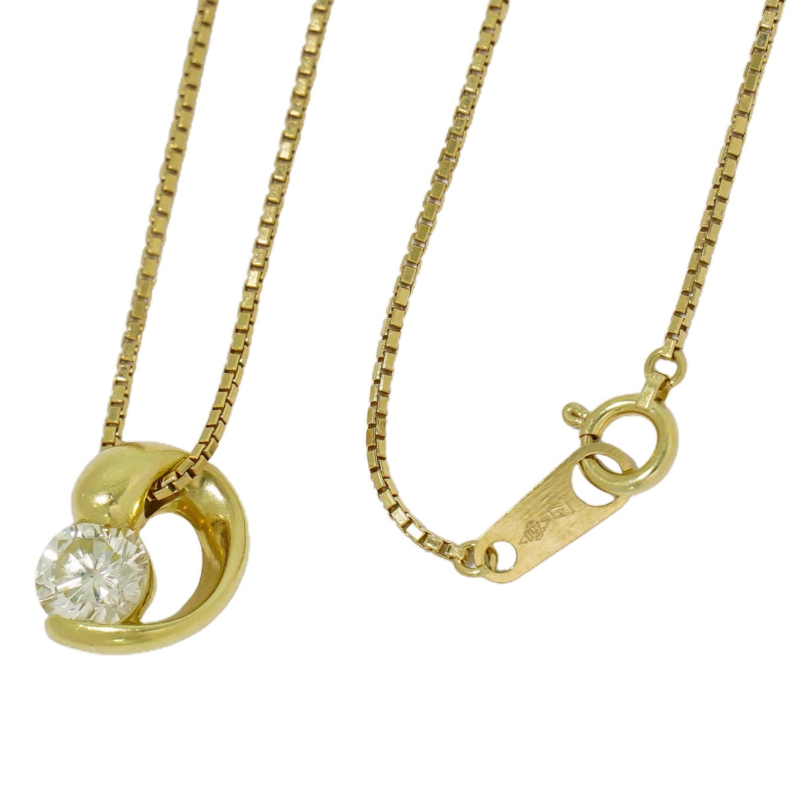 Tiffany & Co. Heart Pendant Necklace 18K Yellow Gold With Diamonds Gold Yellow_Gold Necklace Jewelry (Pre-Owned)