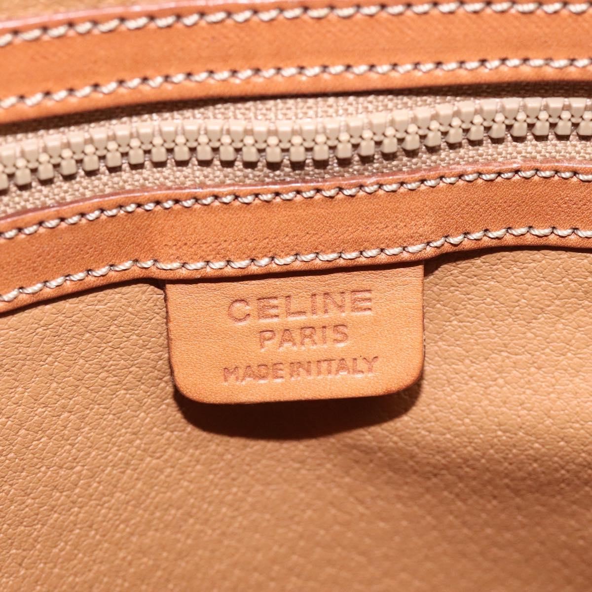 Celine Vintage Macadam Handbag Canvas And Leather Beige Canvas Handbag (Pre-Owned)