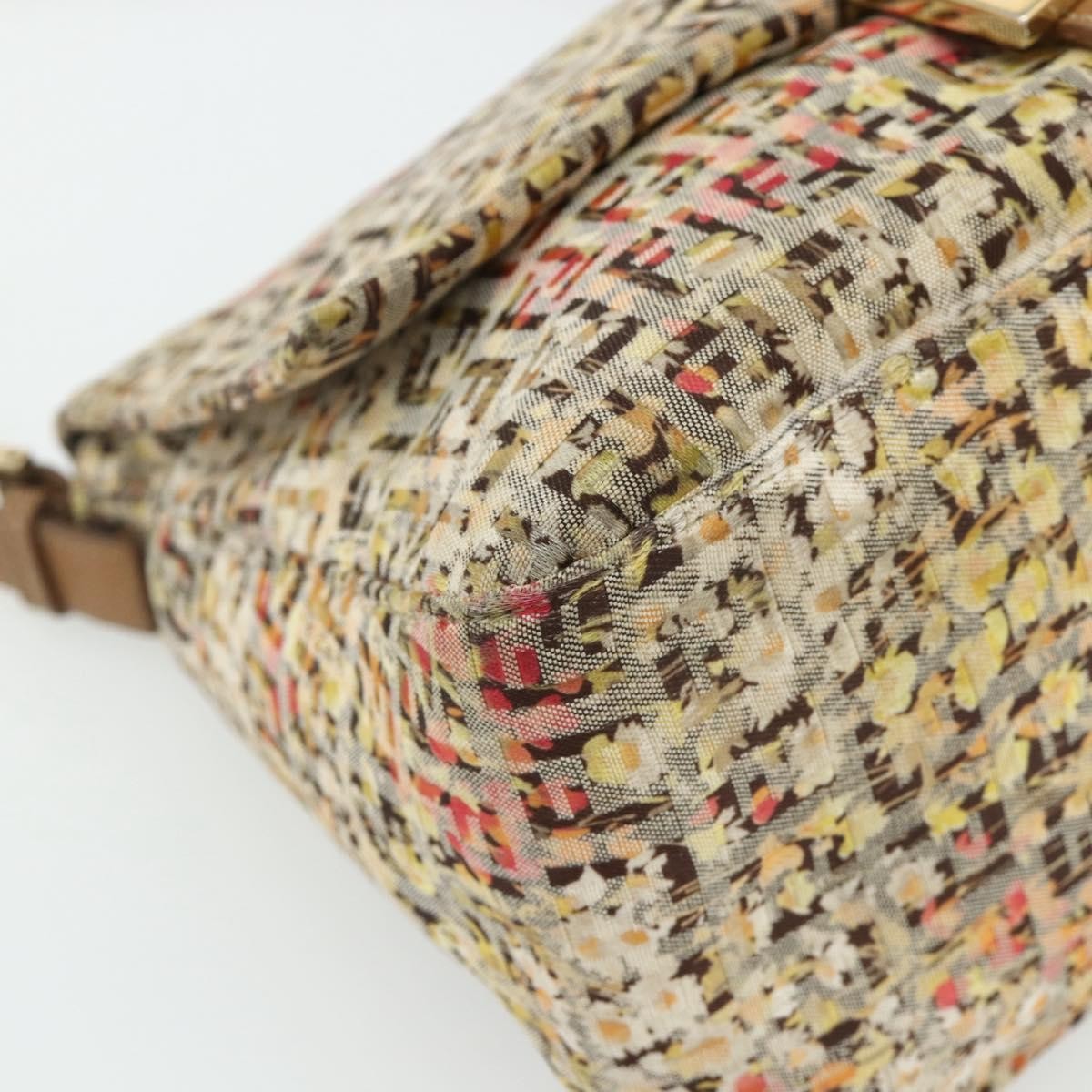 Fendi Mamma Baguette Zucca Canvas Beige Canvas Shoulder Bag Bag (Pre-Owned)