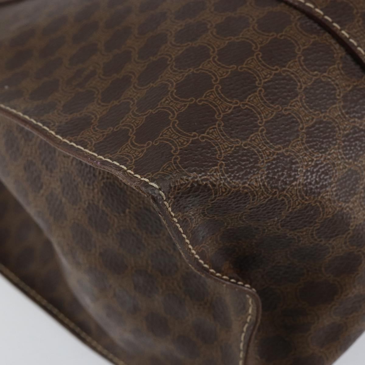 Celine Vintage Macadam Tote Bag Canvas Brown Canvas Tote Bag Bag (Pre-Owned)