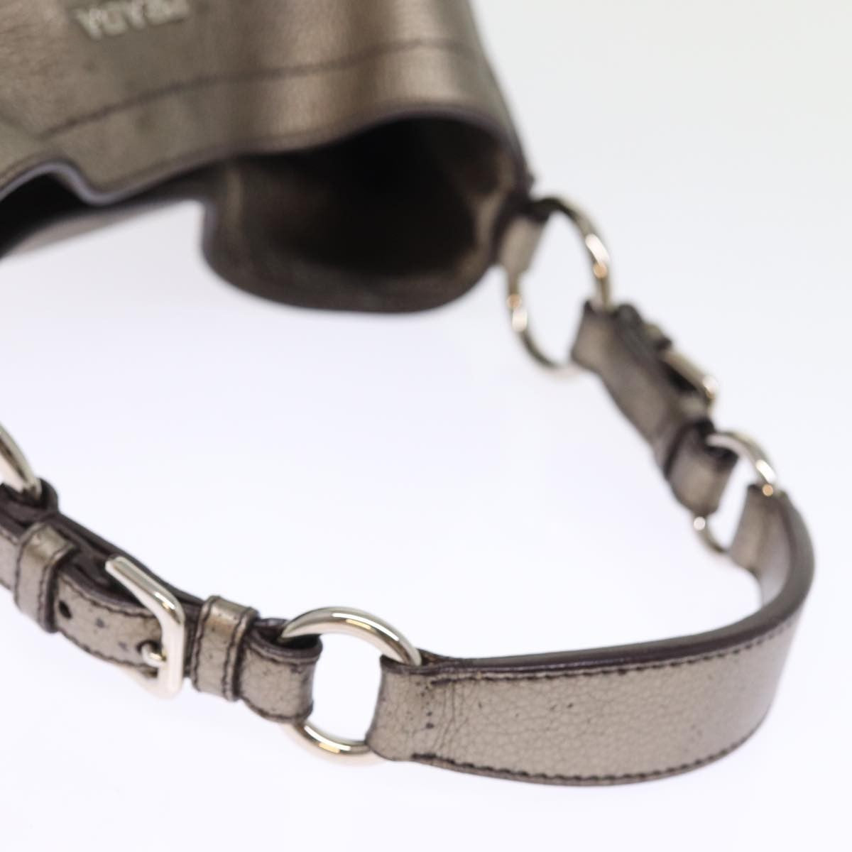 Prada Belted Hobo Vitello Daino Silver Leather Shoulder Bag Bag (Pre-Owned)