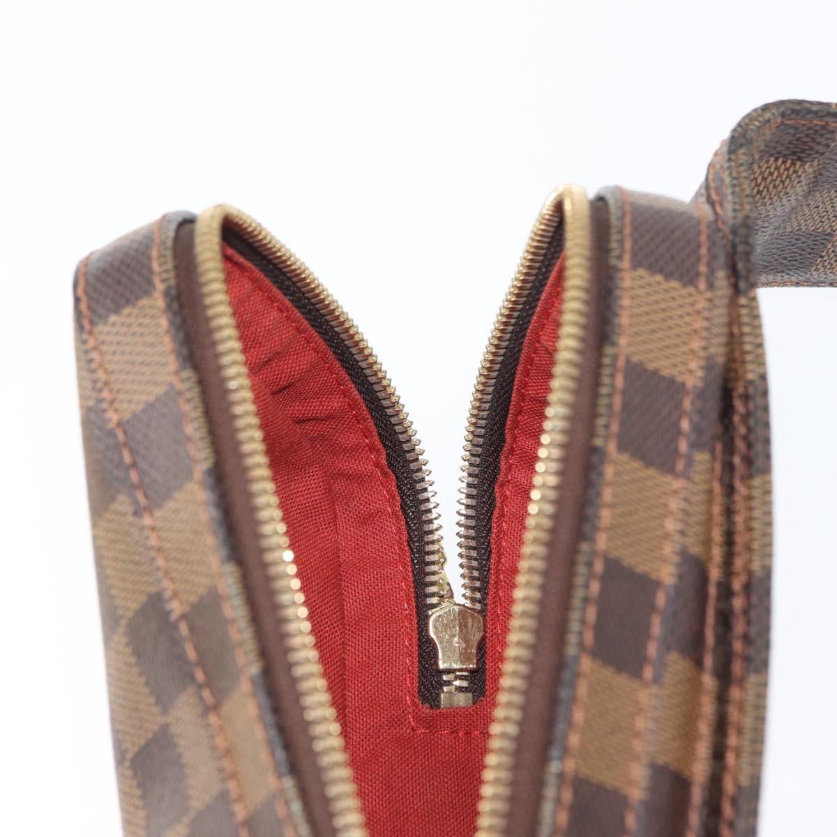 Louis Vuitton Geronimos Waist Bag Damier Brown Canvas Shoulder Bag Bag (Pre-Owned)