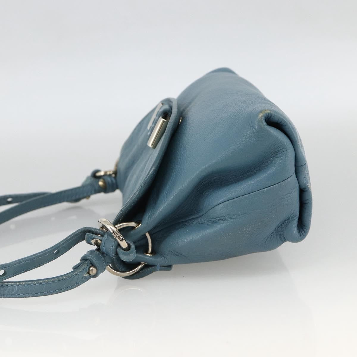 Chloe Lily Handbag Leather Blue Leather Handbag (Pre-Owned)
