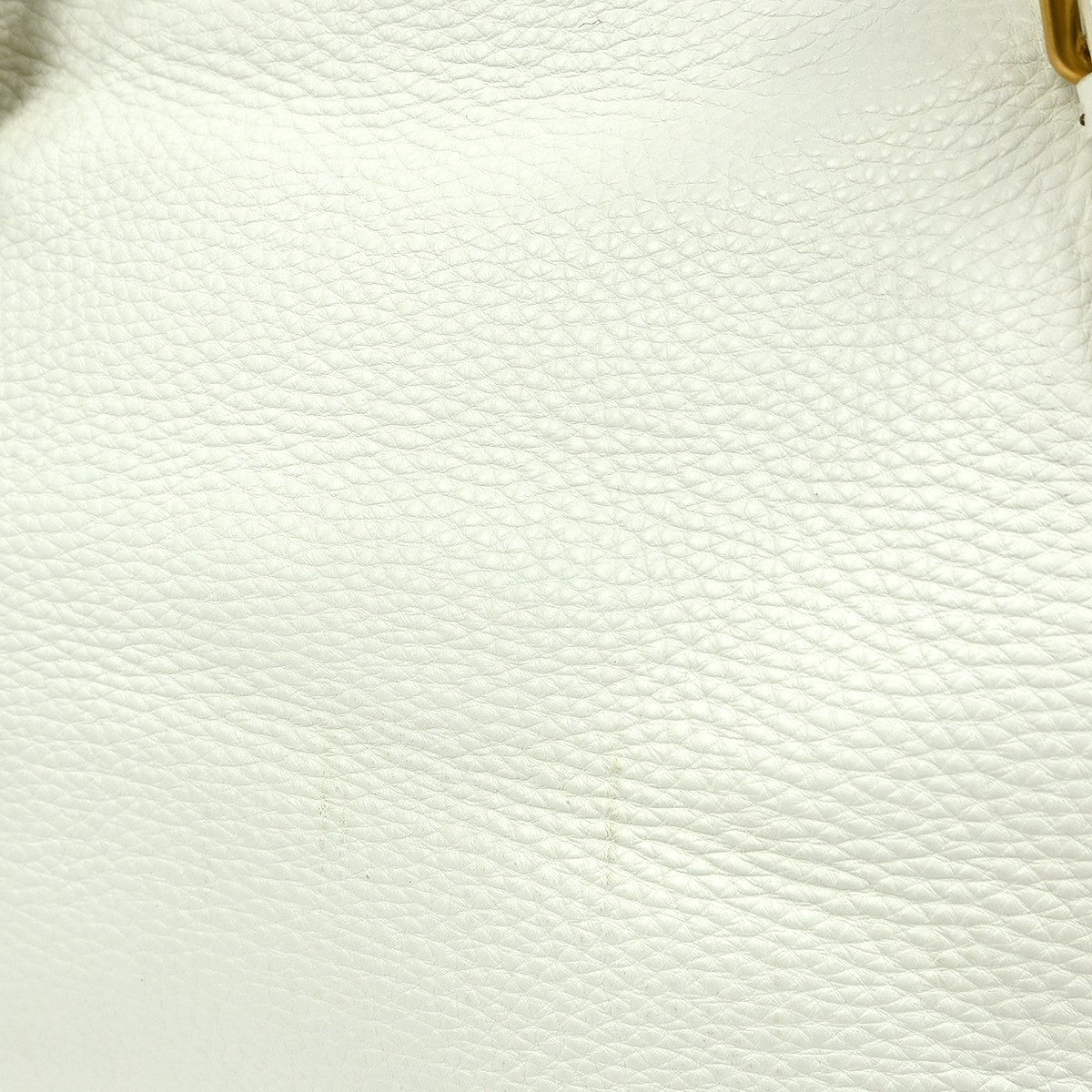Fendi Selleria Peekaboo Bag Leather White Leather Handbag (Pre-Owned)