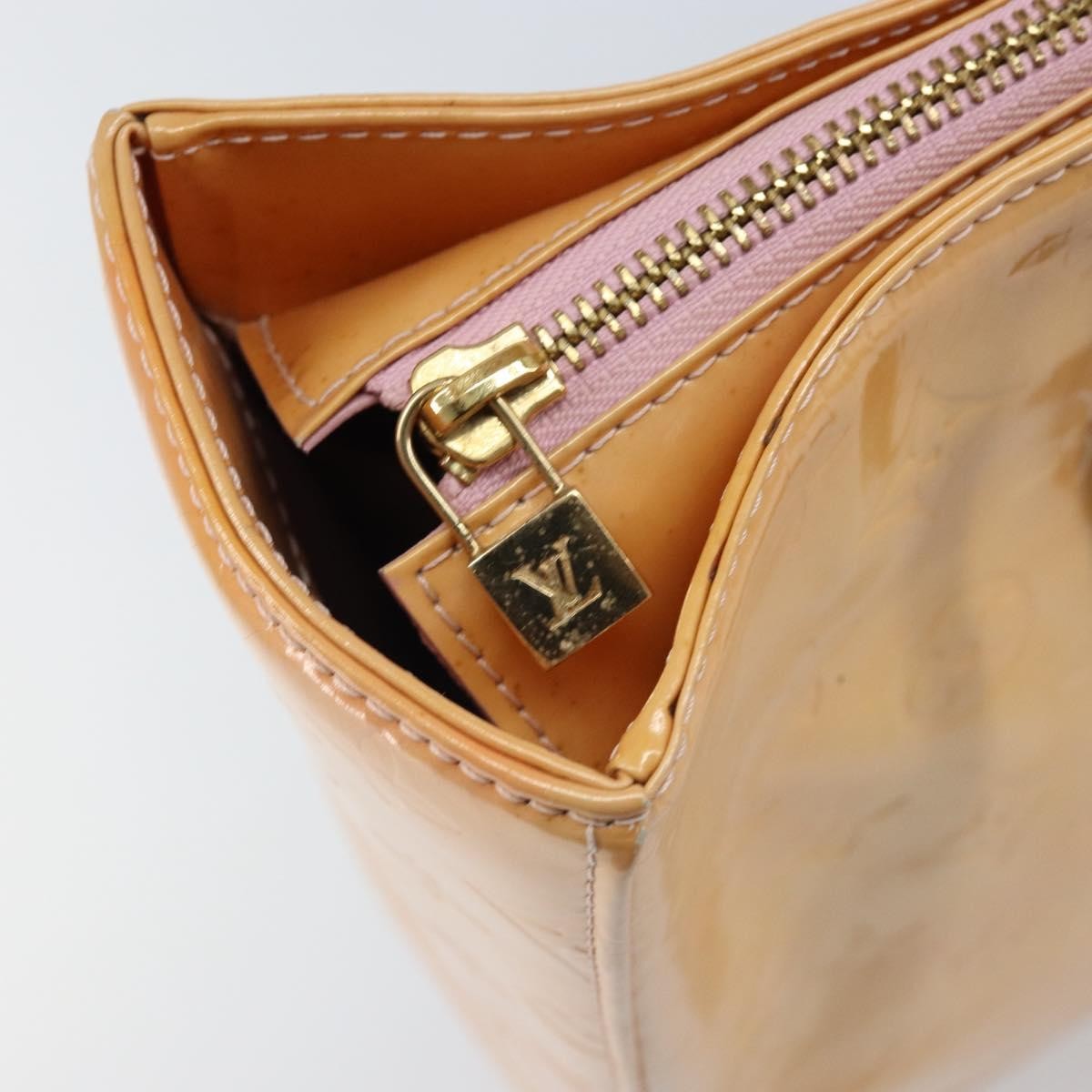 Louis Vuitton Columbus Handbag Monogram Vernis Beige Patent_Leather Tote Bag Bag (Pre-Owned)
