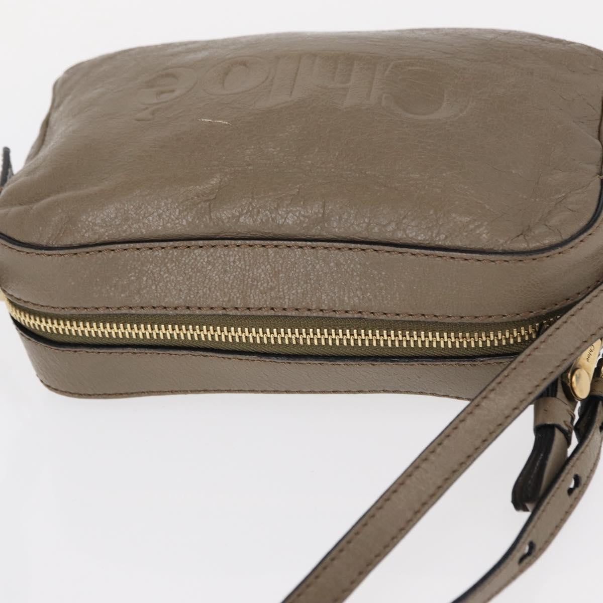 Chloe Vintage Shoulder Bag Leather Gray Leather Shoulder Bag Bag (Pre-Owned)