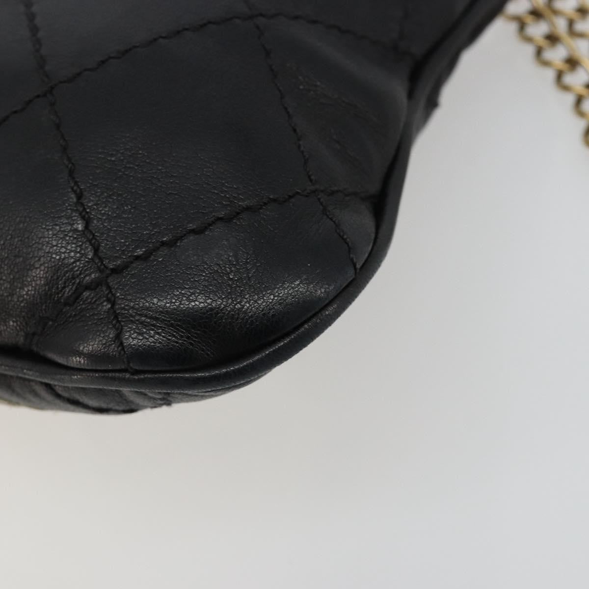 Chanel Chain Tote Leather Black Leather Shoulder Bag Bag (Pre-Owned)