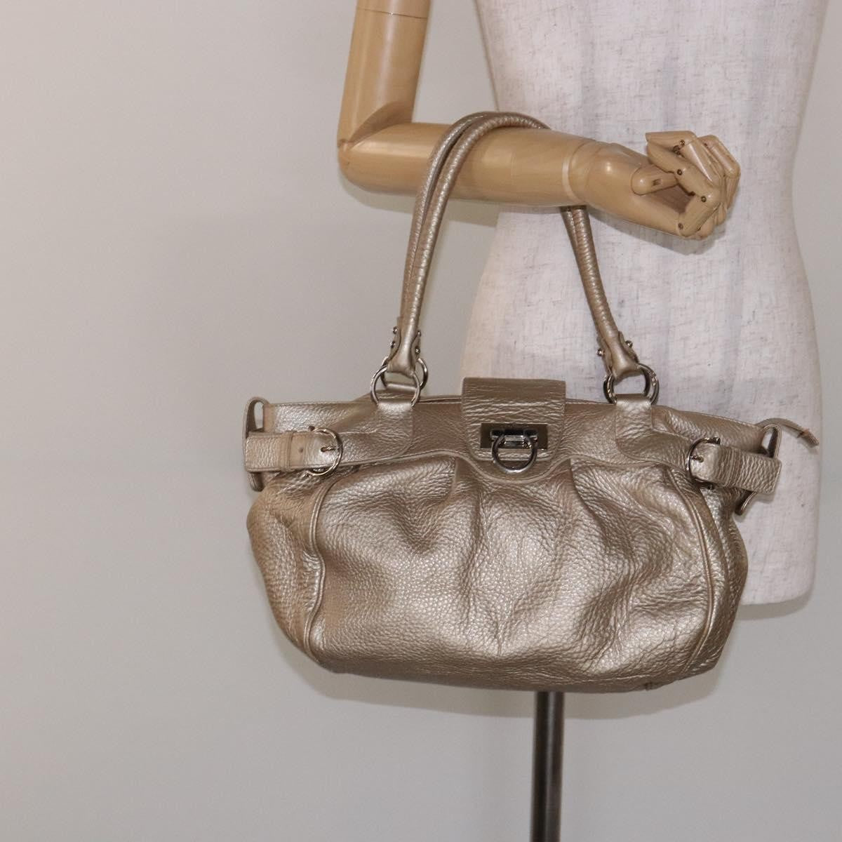 Salvatore Ferragamo Marisa Satchel Leather Gold Leather Bag (Pre-Owned)