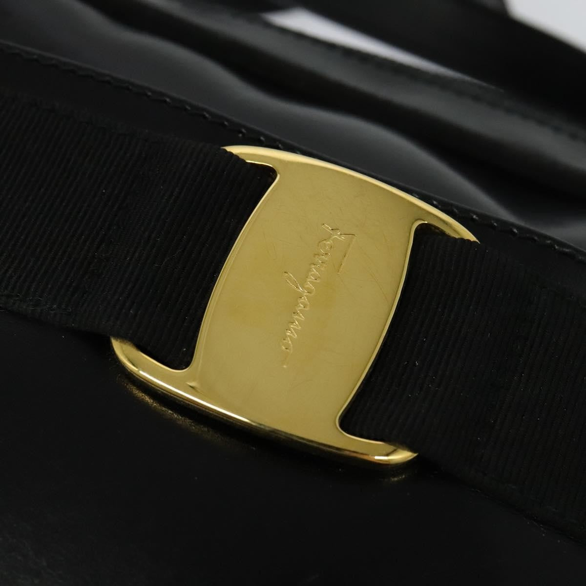 Salvatore Ferragamo Vara Bow Camera Shoulder Bag Leather Black Leather Shoulder Bag Bag (Pre-Owned)