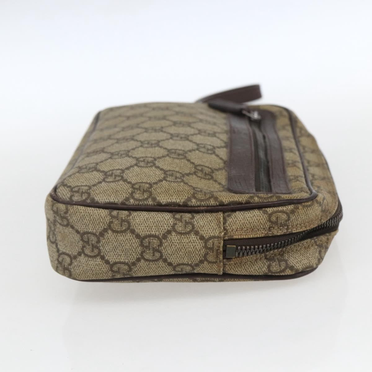 Gucci Wristlet Clutch Gg Coated Canvas Beige Canvas Clutche & Pouche Bag (Pre-Owned)