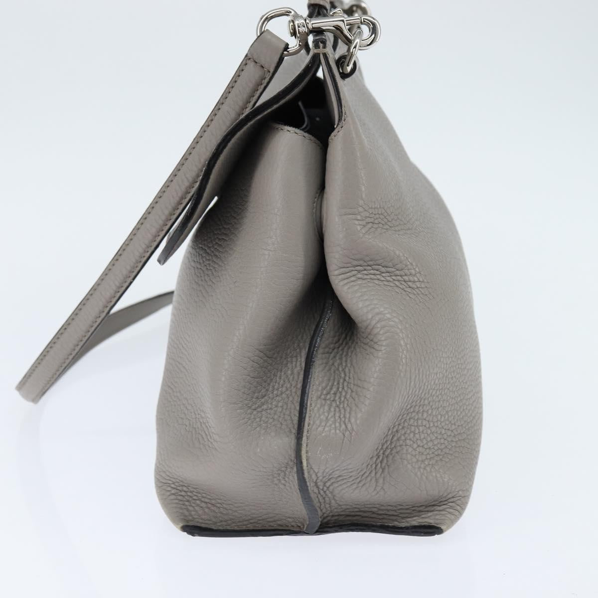 Gucci Bamboo Daily Top Handle Bag Leather Gray Leather Handbag (Pre-Owned)
