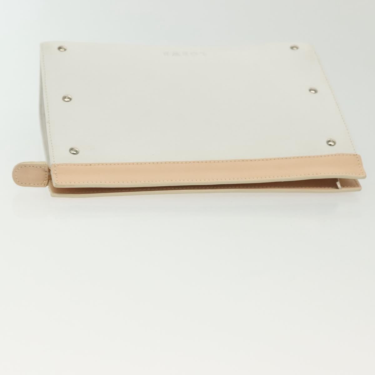 Loewe Flat Zip Pouch Leather White Leather Clutche & Pouche Bag (Pre-Owned)