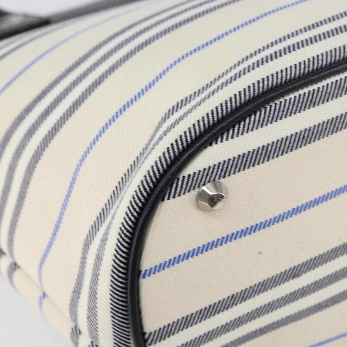Burberry Blue Label Tote Bag Canvas White Canvas Tote Bag Bag (Pre-Owned)