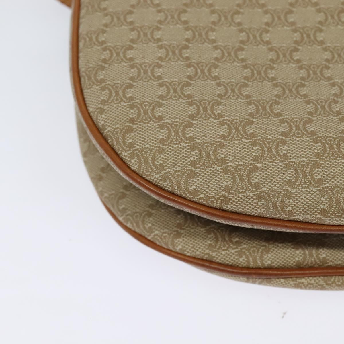 Celine Macadam Shoulder Bag Pvc Leather Beige Canvas Bag (Pre-Owned)