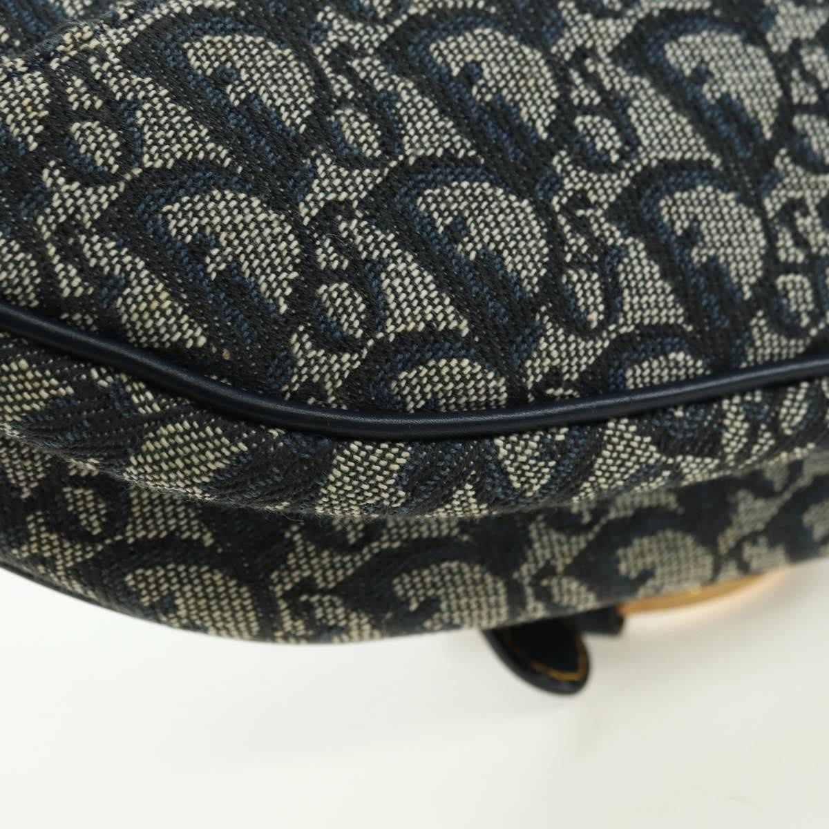 Christian Dior Saddle Handbag Oblique Canvas Navy Canvas Handbag (Pre-Owned)