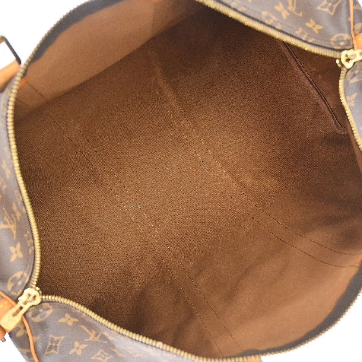 Louis Vuitton Keepall Bandouliere Bag Monogram Canvas Brown Canvas Travel Bag Bag (Pre-Owned)