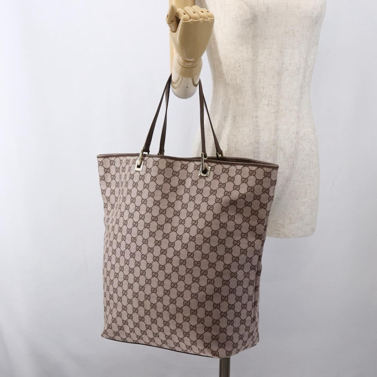Gucci Vintage Bucket Shopping Tote Gg Canvas Pink Canvas Tote Bag Bag (Pre-Owned)